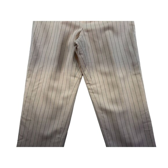 Vintage Talbots Womens Pinstripe Wool Blend Trousers Size 14 Beige Lined - Picture 7 of 15